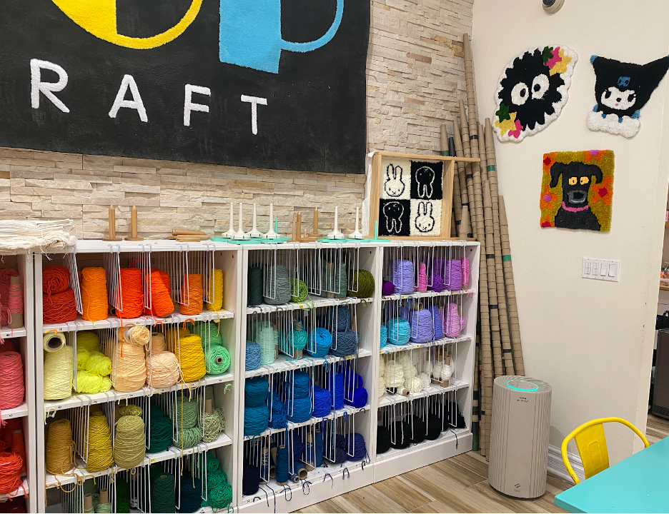 Art set up in Popcraft Studio with Airmega.